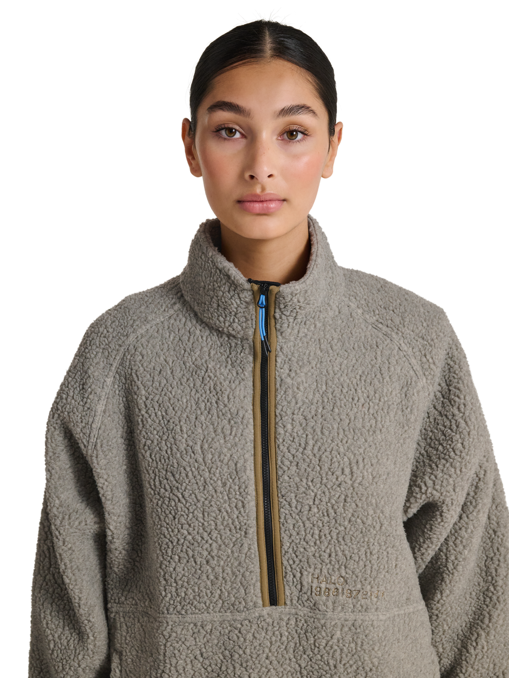 HALO MOVE POLARTEC FLEECE PULLOVER, TURTLEDOVE, model