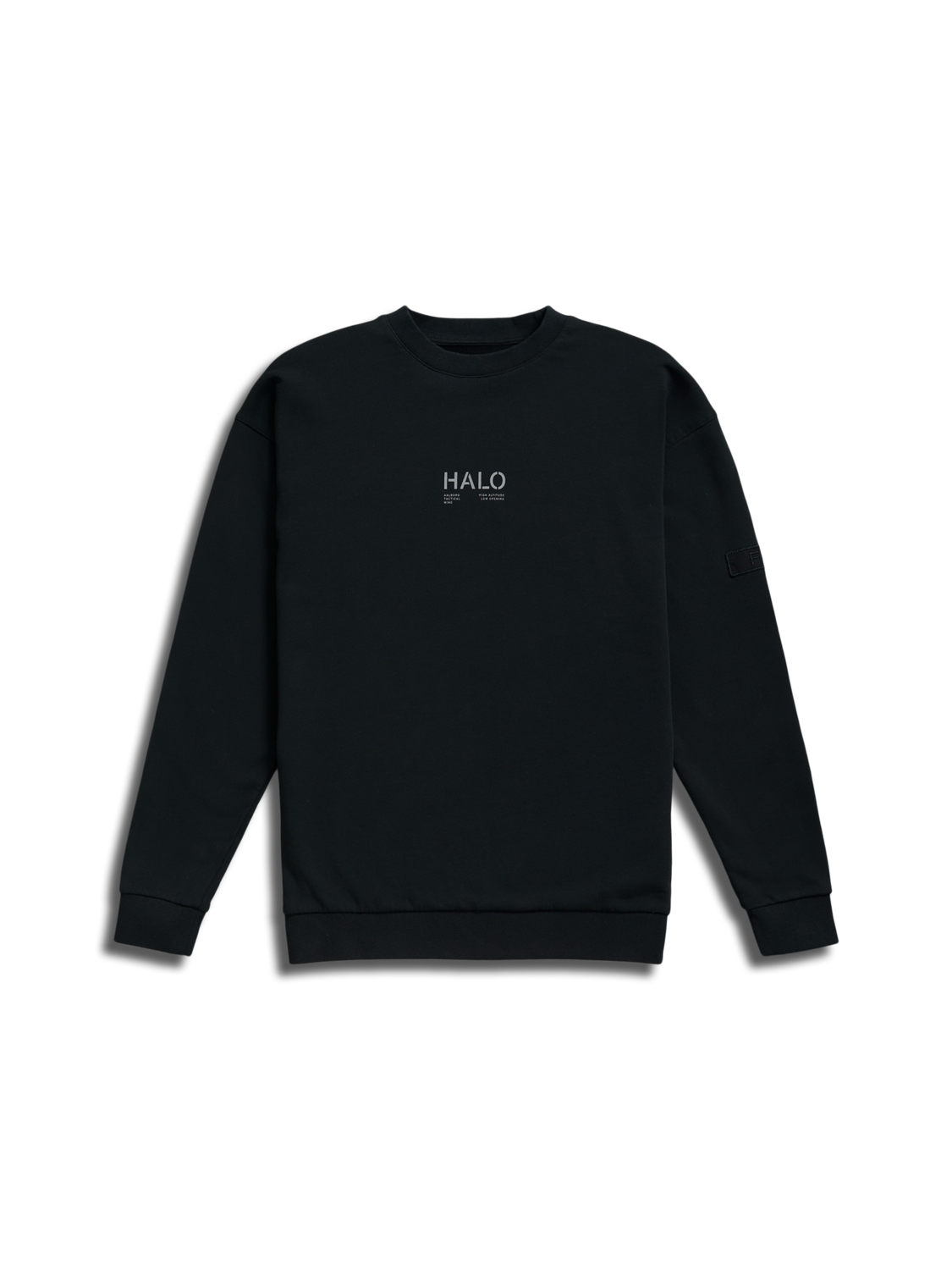 HALO COTTON CREW, BLACK, packshot