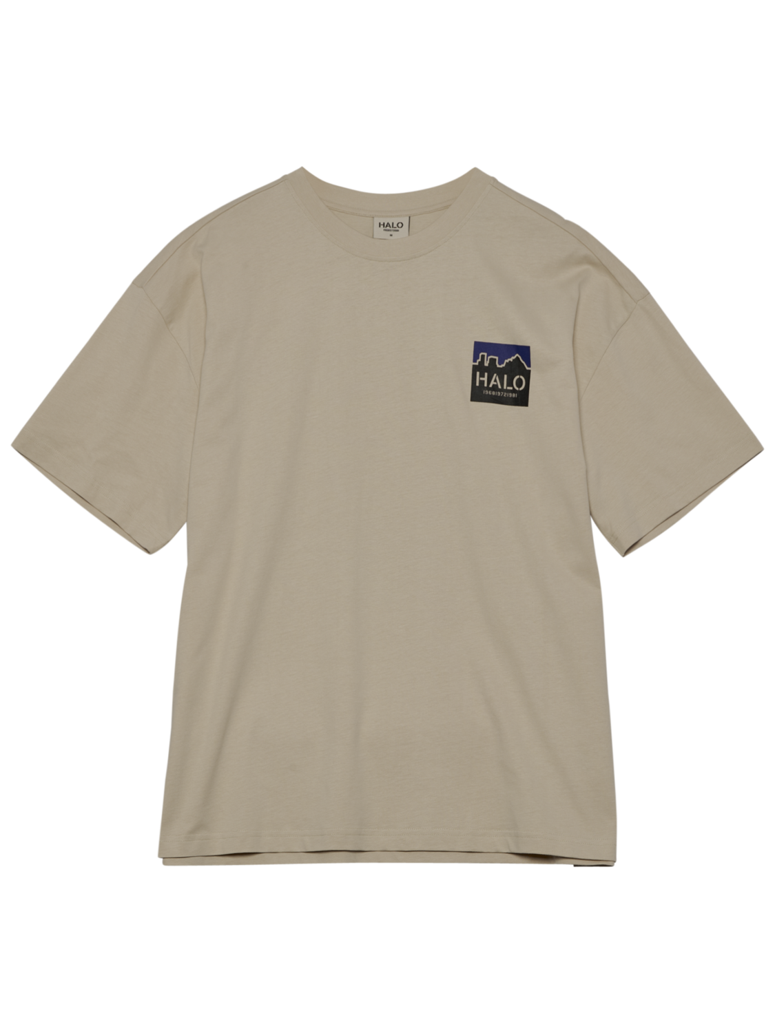 HALO GRAPHIC BOXY T-SHIRT, OYSTER GRAY/OYSTER GRAY, packshot