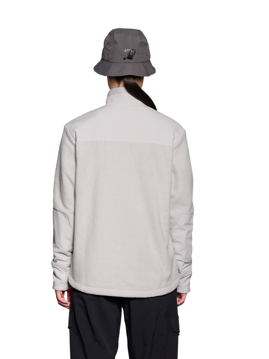 HALO TEDDY FLEECE JACKET, HARBOR MIST, model