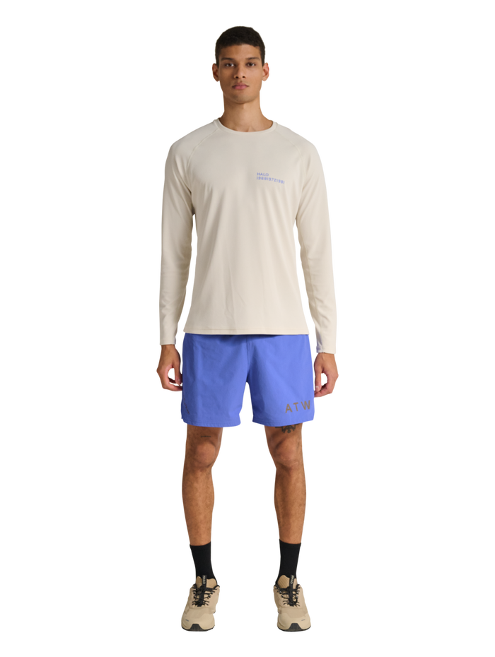 HALO SHORTS, BAJA BLUE, model